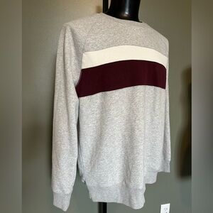 Gray and Burgundy Men's Sweater
